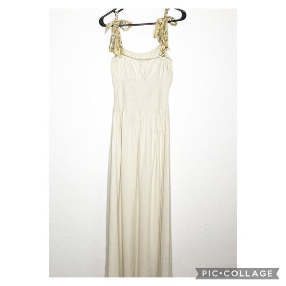 Free People Santorini cream linen blend maxi dress size 4 - Picture 16 of 16